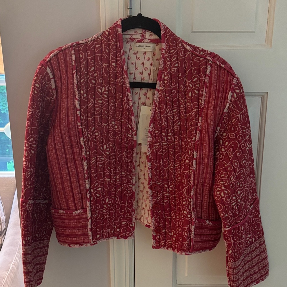 NWT quilted boho jacket brand Maison Hotel size M